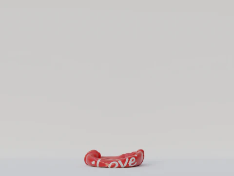 Heart shaped Balloon inflation animation 3D Model