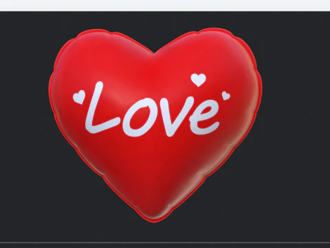 Heart shaped Balloon inflation animation 3D Model