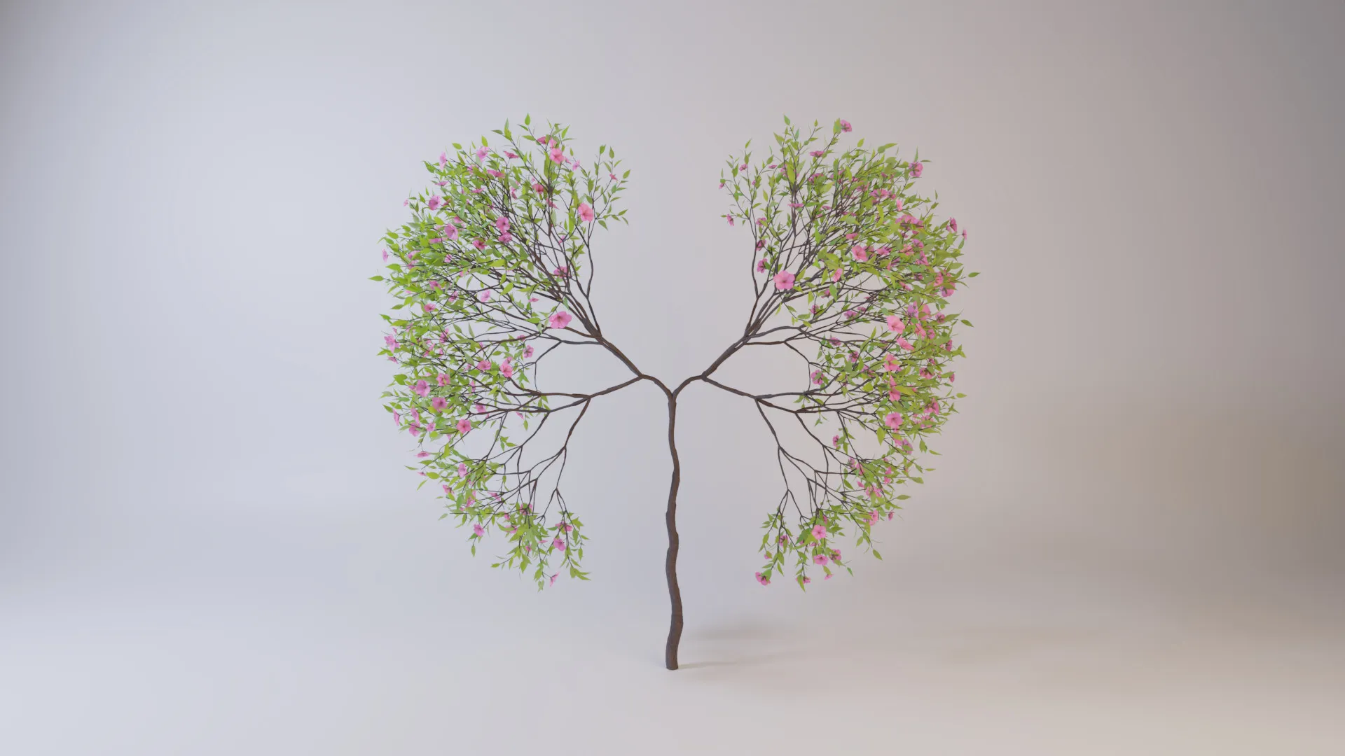 Growing Tree shaped as human lungs animation 3D Model .c4d .max .obj .3ds .fbx .stl .blend 