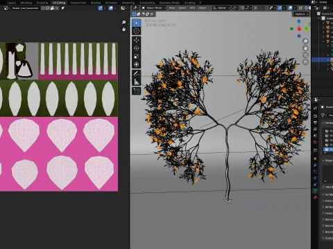 Growing Tree shaped as human lungs animation 3D Model
