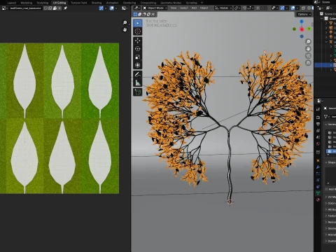 Growing Tree shaped as human lungs animation 3D Model