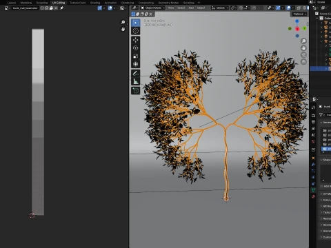 Growing Tree shaped as human lungs animation 3D Model