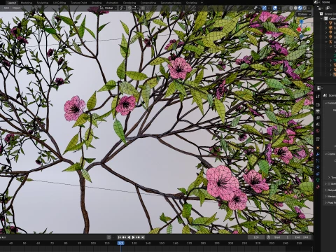 Growing Tree shaped as human lungs animation 3D Model