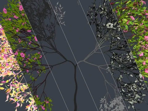 Growing Tree shaped as human lungs animation 3D Model