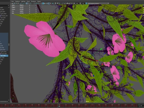 Growing Tree shaped as human lungs animation 3D Model