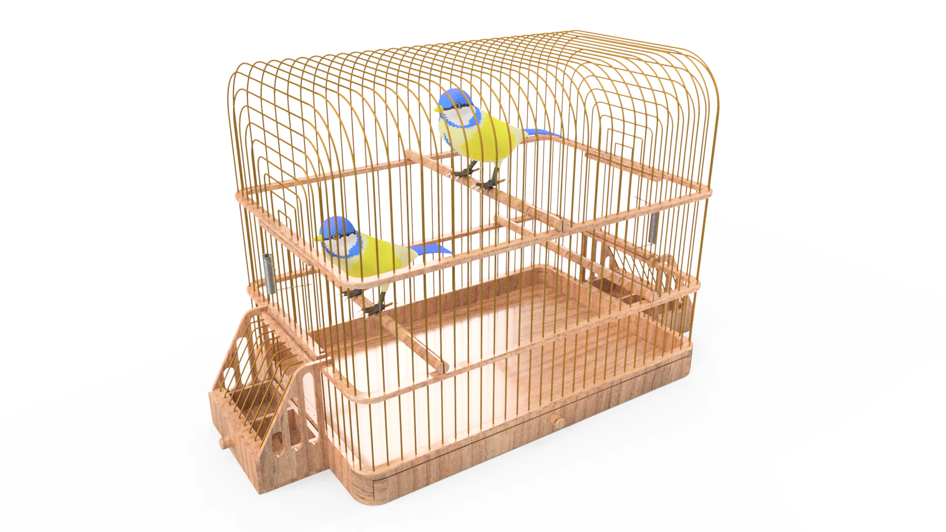 Bird cage 3D Model .c4d .max .obj .3ds .fbx .stl .blend 