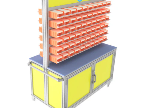 Bank f&uuml;r Kleinteile 3D Modell