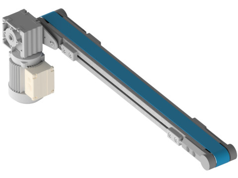 Conveyor belt with rubber mat 3D Model
