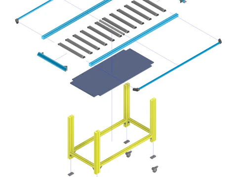 Transportador de rodillos port&aacute;til Modelo 3D