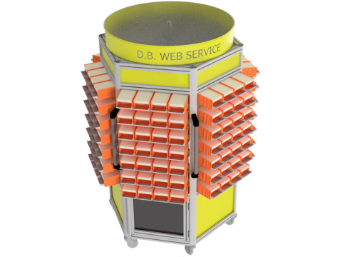 Mobile trolley for small parts with plastic containers 3D Model