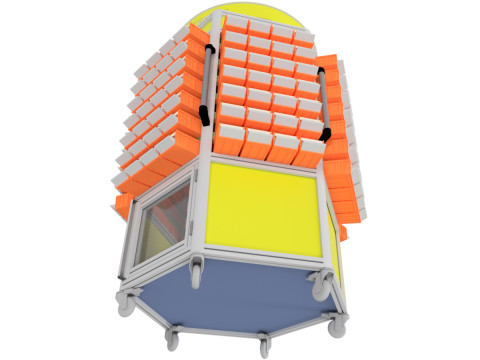 Mobile trolley for small parts with plastic containers 3D 模型