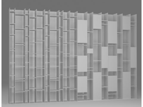 Bookcase Random MDF Italia 3 types 3D Model