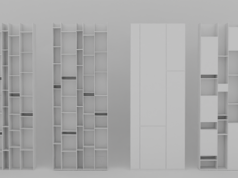 Bookcase Random MDF Italia 3 types 3D Model