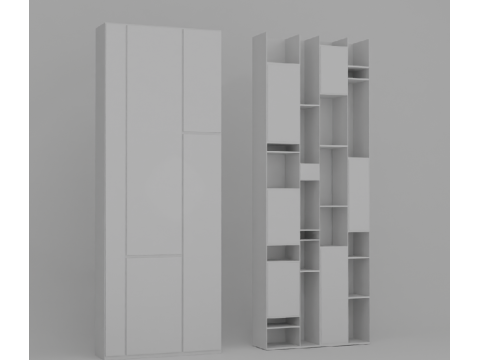 Bookcase Random MDF Italia 3 types 3D Model