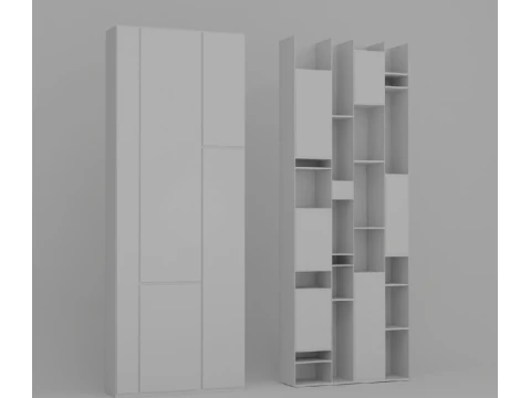 Bookcase Random MDF Italia 3 types 3D Model