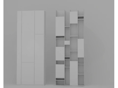 Bookcase Random MDF Italia 3 types 3D Model