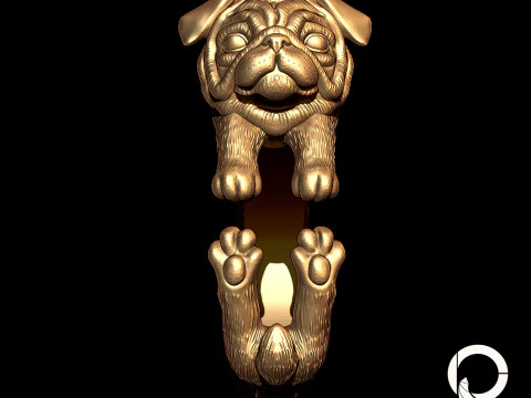 Anillo Pug 3D Print Model