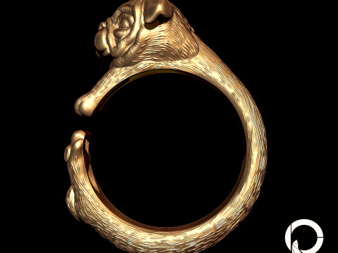 Anillo Pug Modello di stampa 3D