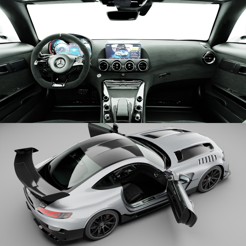 AMG GT Black Series 2021 3D Модель .c4d .max .obj .3ds .fbx .stl .blend 
