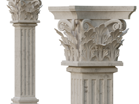 Corinthian Column 3D Model