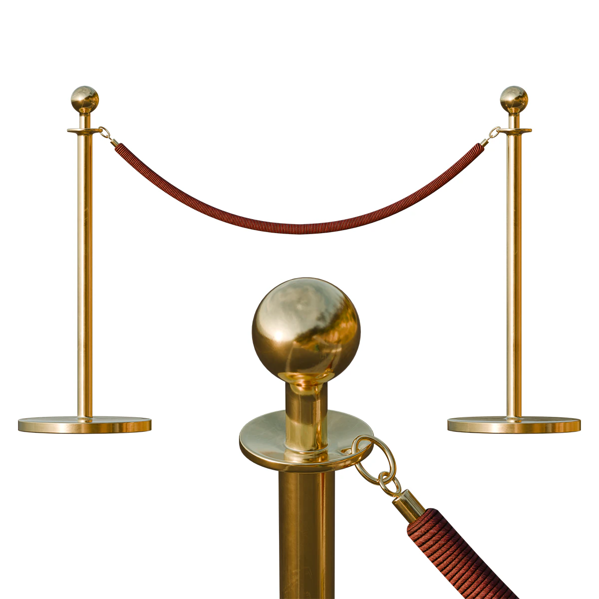 Rope Barrier 3D Model .c4d .max .obj .3ds .fbx .stl .blend