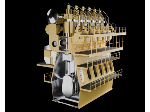 Marine engine Model 3D