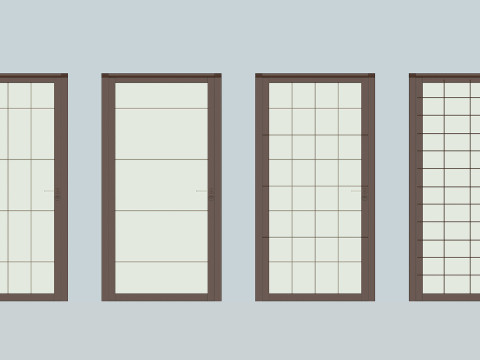 Shoji- Traditional Japanese door with translucent paper Modelo 3D
