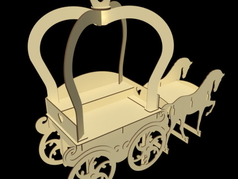 Wedding Sweets Carriage 3D Model