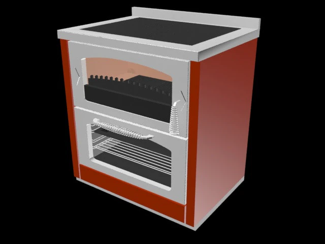 D80Max Wood-fired kitchen 3D Model .c4d .max .obj .3ds .fbx .stl .blend 