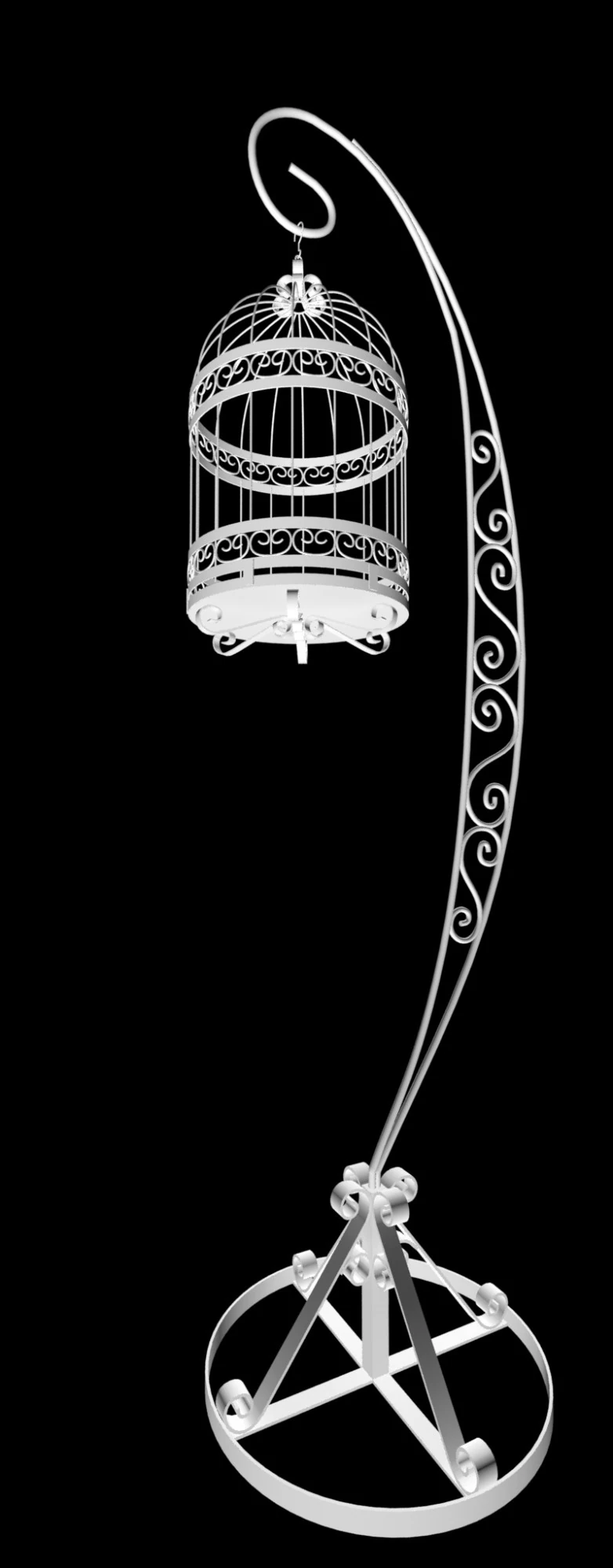 Cage Stand 3D Model .c4d .max .obj .3ds .fbx .stl .blend 
