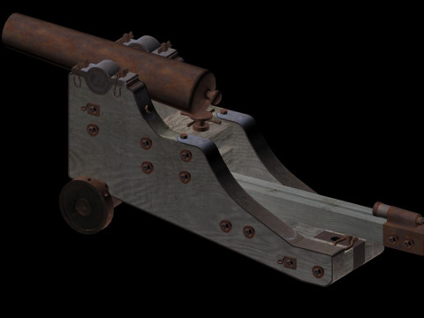 Medieval Cannon 3D Model