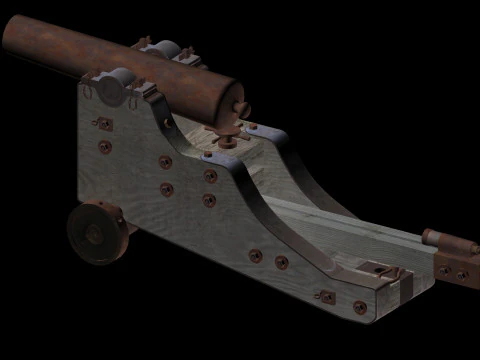Средневековая пушка 3D Модель