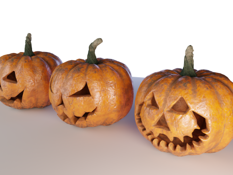 Pumpkins set Modelo 3D