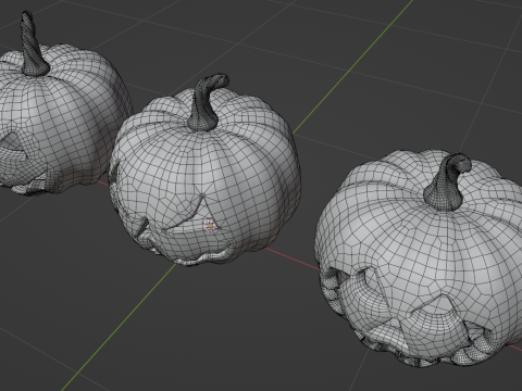 Pumpkins set 3D Model