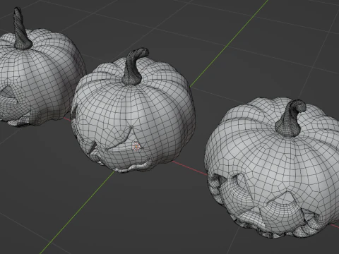 호박 세트 3D 모델