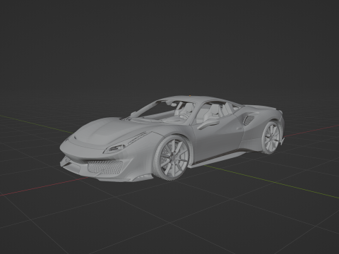 Ferrari 488 Pista 3D 프린트 모델