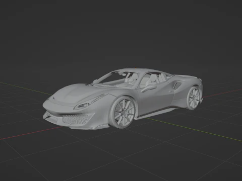Ferrari 488 Pista 3D Print Model