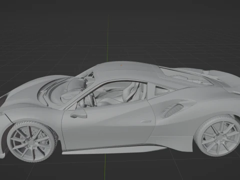 Ferrari 488 Pista 3D Print Model