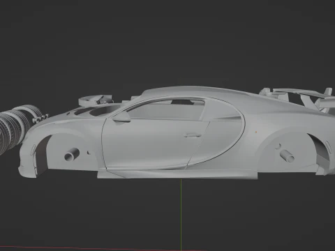 Bugatti Chiron Pur Sport 3D Print Model