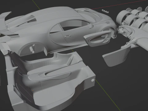 Bugatti Chiron Pur Sport 3D Print Model