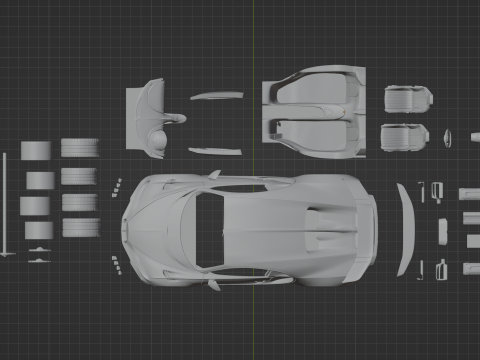 Bugatti Chiron Pur Sport Modelo de Impressão 3D
