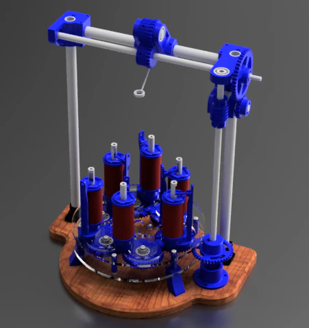Braiding Machine 3D Print Model .c4d .max .obj .3ds .fbx .stl .blend 