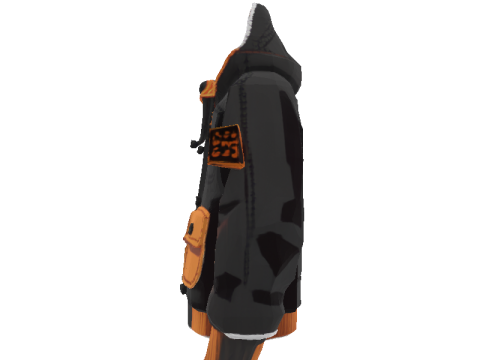 WINTER COAT black and orange 3Dモデル