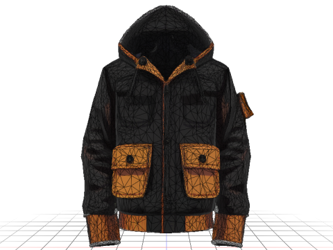 WINTER COAT black and orange 3Dモデル