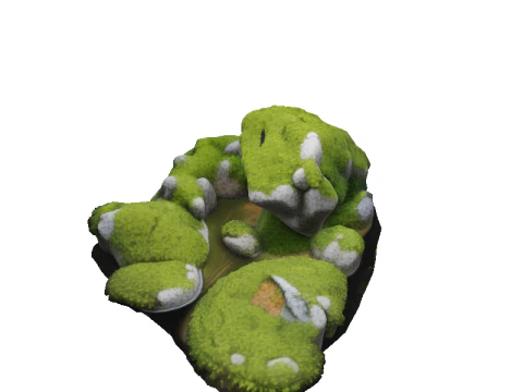 Emerald Stream Rocks 3D Model