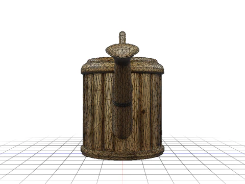 Gothic Bamboo Watering Can 3D Model