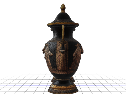 Hyperrealistic Black-Figure Amphora 3D Model