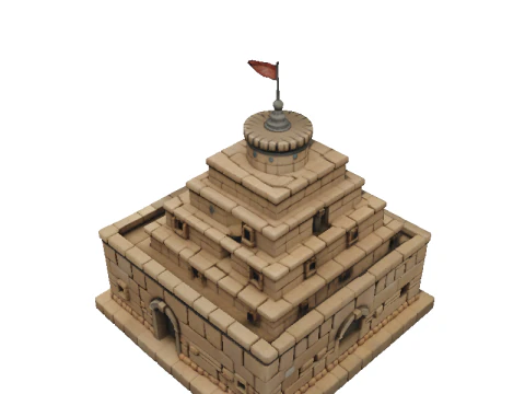 Ziggourat en brique Modèle 3D