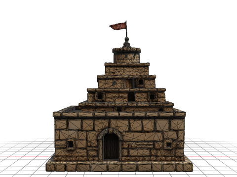 Brick Ziggurat 3D 모델