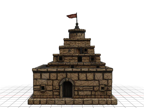 Brick Ziggurat 3D Model